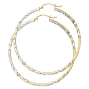 14K 2T Curled Hoop Earrings 45x45mm