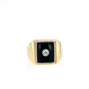 14K Yellow Gold Onyx and Diamond Ring – Elegant Jewelry — David Reynolds Jewelry and Coin