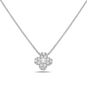 14k Diamond Clover Necklace