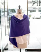 Purple and White Cashmere Travel Poncho