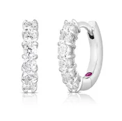 18K White Gold Single Line Diamond Earrings