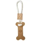 All Natural Leather BIG Tug Dog Toy USA Made - Bone