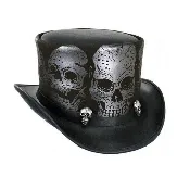 Black Skull Hat | Top Hat With Skull | Skulls Top Hat