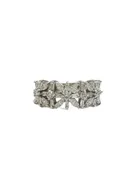 14k 0.50cttw White Gold Fancy Diamond Flower Band