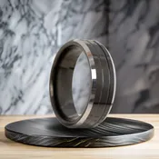 8 mm Black Tungsten Grooved Ring “Lancaster”