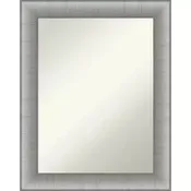 23" x 29" Elegant Bathroom Wall Mirror Brushed Pewter - Amanti Art: Modern Rectangle, Wall Mount