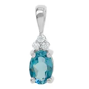 10K Birthstone Pendant – Blue Topaz – December