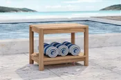 24" Portofino Teak Bench with Shelf (Ships FREE)