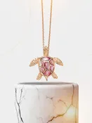 14KT Rose Gold Pendant with Inlay