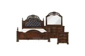 Adelina 4-Piece Bedroom Set, Queen/King Bed, Dresser, Mirror, Nightstand
