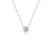 0.74ct White Gold Diamond Bezel Pendant