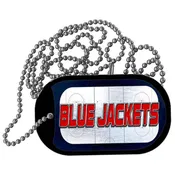 BLUE JACKETS Graphic Metal Novelty Dog Tag Necklace DT-14664