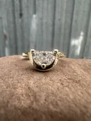 14K Lab Grown Half Moon Cut Diamond Solitaire Ring — Blueground