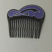 1960's French hand painted vintage hair comb. Acrylic.    ac-h-236