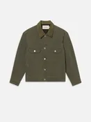 Canvas Trucker Jacket -- Antique Dark Olive