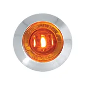 1 1/4″ Diameter Dual Function LED Light With  Chrome Plastic Bezel And Nut