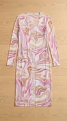 Mocha / Fuchsia Lightweight Print Duster
