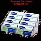 3 11/16w x 3/4h Business Card Rack: 8 Pockets/4 Tier