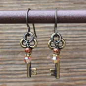 Carnelian Rose Key Earrings #EW728-214