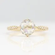 The Aurora Ring (Round) in Yellow Gold with 1.5ct Moissanite