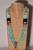 Heishe 3 strand necklace with turtles
