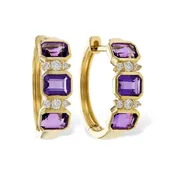 14KT Gold Amethyst Earrings