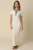 Brynn Contrast Collar Maxi Dress