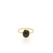 18K Gold Black Star Sapphire Egg Stacker