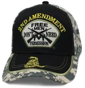 2nd Amendment Free Men Black Digital Camo Cap