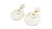 horn double circle dangle earrings earng01344 — One-of-a-kind custom designed by Armeny Custom Jewelry Design