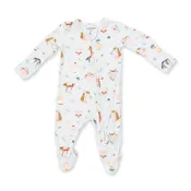 2 Way Zipper Footie-Baby Farm Faces