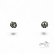 14K White Gold Diamond Halo Studs