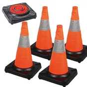 18" Lighted Collapsible Traffic Cone 4 Pack