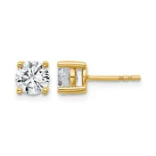 14K Yellow Gold 1.5 Carat Lab Grown Diamond Stud Earrings