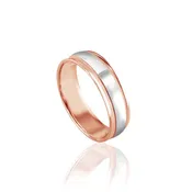 14K PINK/WHITE GOLD POLISH 6MM WED BAND