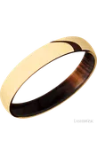 4 mm wide Domed 14K Yellow Gold band featuring a Cocobolo sleeve.