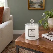 Blanc Saffron & Suede Cloche Candle, 6 oz