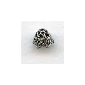 Elaborate Cone Filigree Bead Caps Oxidized Silver (6) - Vintage Jewelry Supplies