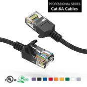 0.75Ft CAT6A UTP Slim Ethernet Network Booted Cable 28AWG Black (Part Number – ATDS100270BK)