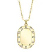 14KY - 0.16CT - Diamond Accented Engravable Charm