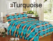 #0445: 4 piece Queen Size Southwest Design Luxury Comforter Set