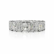 5.23 Cts PLATINUM Emerald Shape Eternity Band Eternity Band