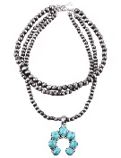 Austin Blaze Antonia Turquoise Squash Blossom Necklace