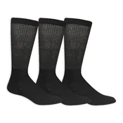 Dr. Scholl's Men's Advanced Relief Gripper Crew Socks 3-Pack - Non-slip Grip, Cushioned Comfort