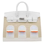Hermès 20cm Birkin Sellier Faubourg House White Snow Palladium Hardware