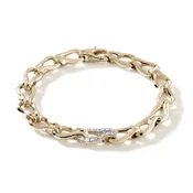 14K Yellow Gold Surf Bracelet with Diamonds