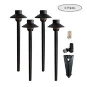 4 Pack Calypso Cast Brass Professional Landscape Pathway Light