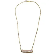 Abalone Curved Bar Pendant Necklace