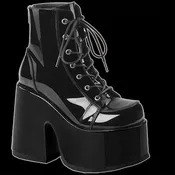 Demonia - Patent Faux Leather Platform Heel Boot Camel 203