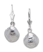 Clam Leverback Drop Earrings